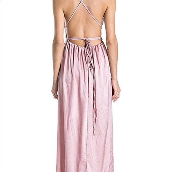 Strappy Deep V Summer Slit Maxi Evening Dress - Picture 5 of 5